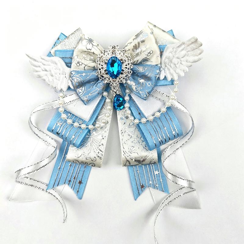3D Rhinestone Wing Bow Ornament Sparkly Handmade Ribbon Decor for DIY Gift Wrapping Clothing Hair Accessories