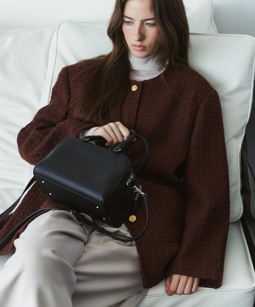 SIYAZU Siot4204 Oversized Atelier Tweed Jacket_Brown