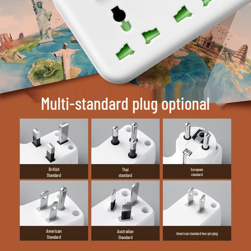 Международный удлинитель с вилками Великобритании, ЕС, Таиланда, Австралии и зарядкой Type-C