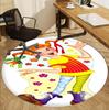 Pippi Longstocking Pattern Round Rug, Indoor/Outdoor Mat, for Picnic, Gameroom, Bedroom, Office, Living Room, Home Decor Carpet, Birthday Gift