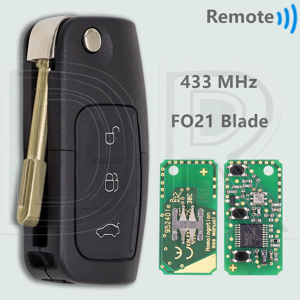 DR Original PCB 4D60/4D63 315/433MHz HU101/FO21 Car Remote Control Flip Key For Ford Focus Fusion Mondeo Galaxy Transit Fiesta