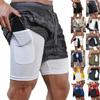 Мужские шорты для бега для тренировок, легкие шорты для занятий йогой и тренажерным залом с карманами на молнии