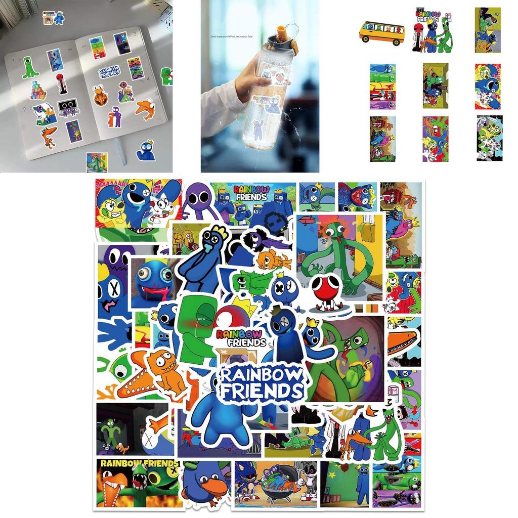 Водонепроницаемый и многоразовый набор стикеров Roblox Rainbow Friends из 60 штук
