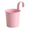 Iron Hanging Flower Pot Balcony Planter with Detachable Hook Solid Color Herb Pot for Indoor Windows Garden Fence Railing