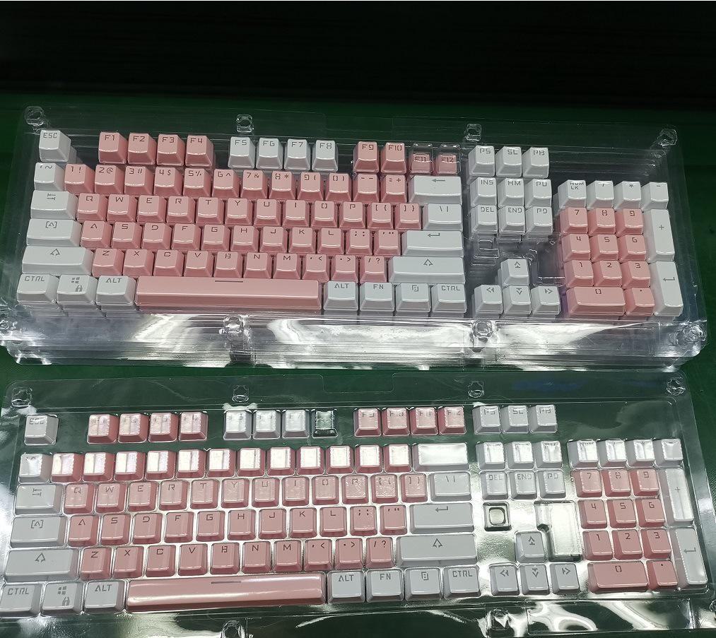 Two-Color ABS Keycaps: Universal 104/87-Key, Translucent for Mechanical Keyboards
