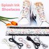 Flat Shoelace Rainbow Shoelaces for Shoes Ink Splatter Print Colorful Shiny Shoe Laces Women Sneakers Shoestrings Accessories