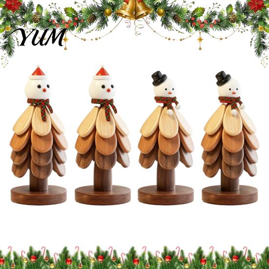 Natural Pine Wood Hot Pad Collapsible Wooden Trivets for Dishes, Tree-Shaped Heat Resistant Potholders, Christmas Tree Shaped Kitchen Decor
