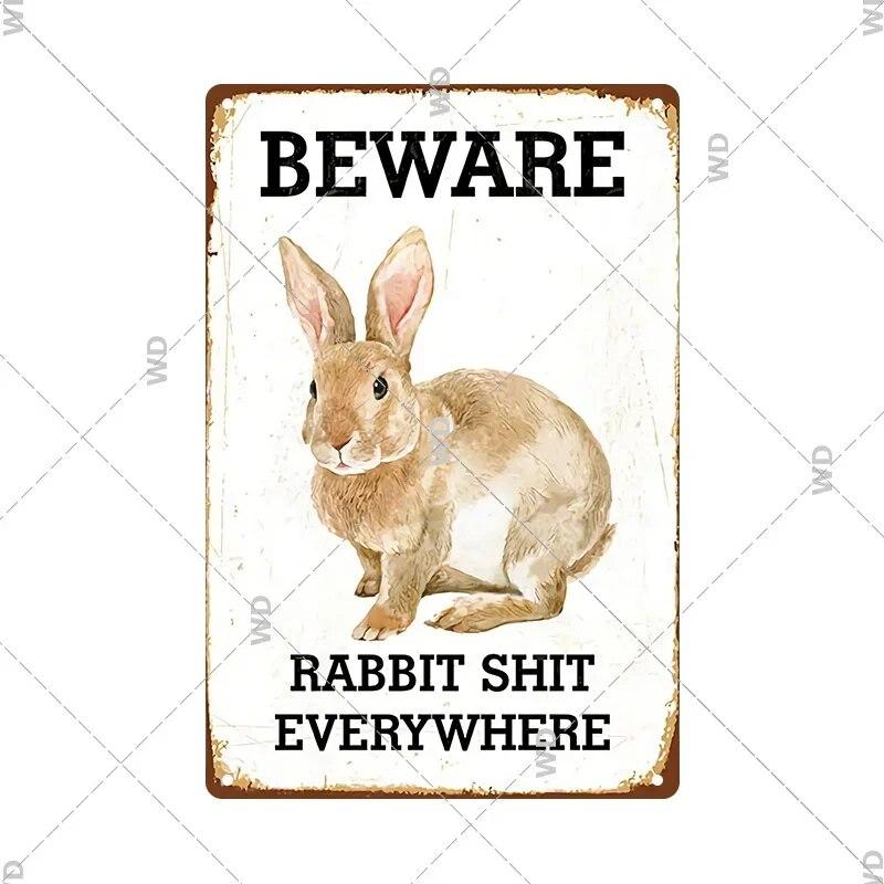 Beware Animals Dog Cat Bull Kraken Chickens Bigfoot Area Retro Tin Sign Caution Decorative Vintage Plaque Metal Poster Decor