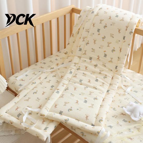 Soft Crib Padding for Infants Cotton Bumper Pad Newborns, Anti-collision Breathable Fixed Quilting Boys And Girls Bed Liner, Easy Install