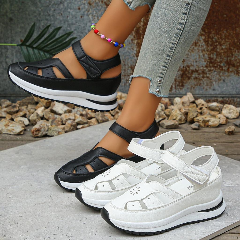 Ladies Shoes High Quality Buckle Strap Closed Toe Office Sandals Plus Size