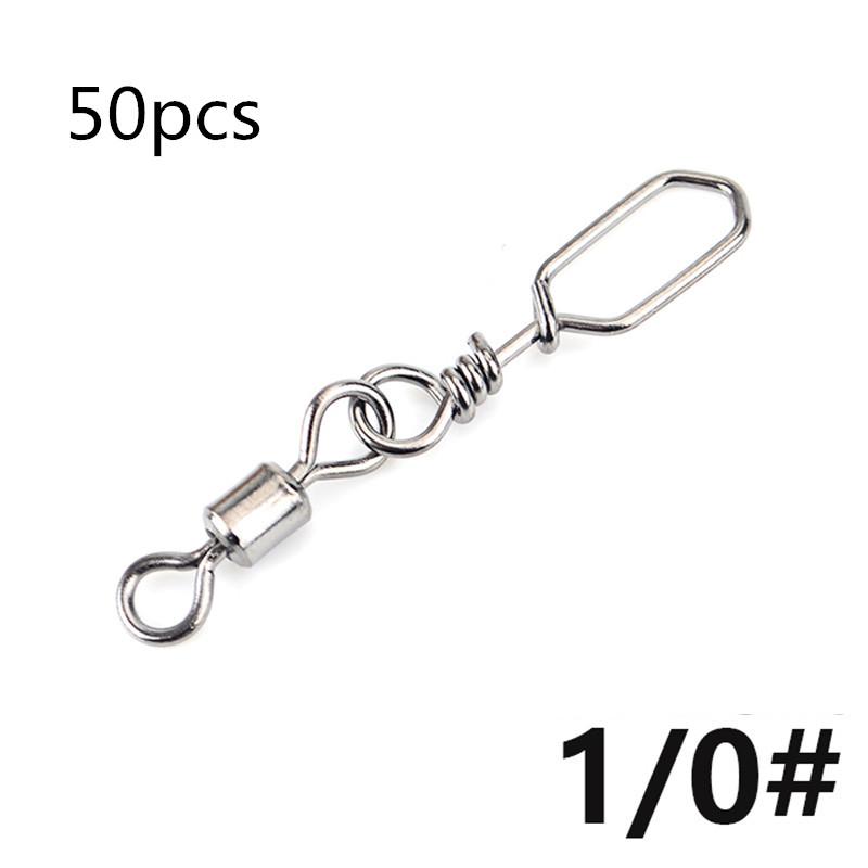FTK 50 шт., аксессуары для рыбалки на щуку, соединительный штифт, вертлюг из нержавеющей стали, карабин, приманка, вертлюг, снасти