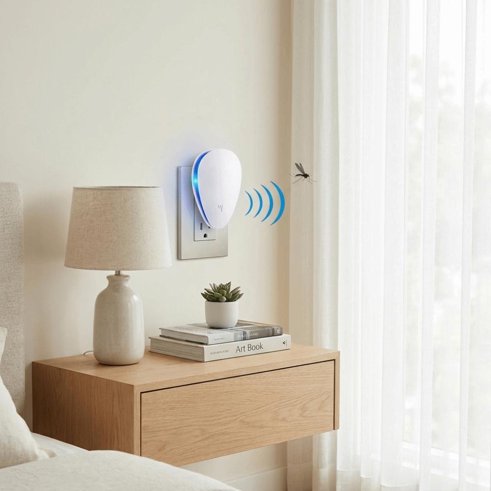 Compact Mini Body Plug-in Repeller Ultrasonic Insect Repellent for US/EU/UK Bedroom