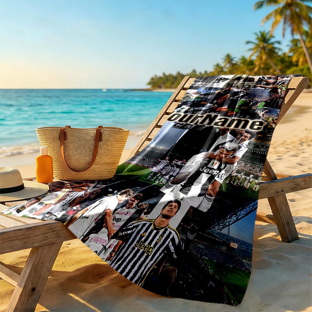 Juventus Personalized Name Beach Towel Soft Durable Quick-Dry Perfect for Traveling Yoga Camping and Swimming