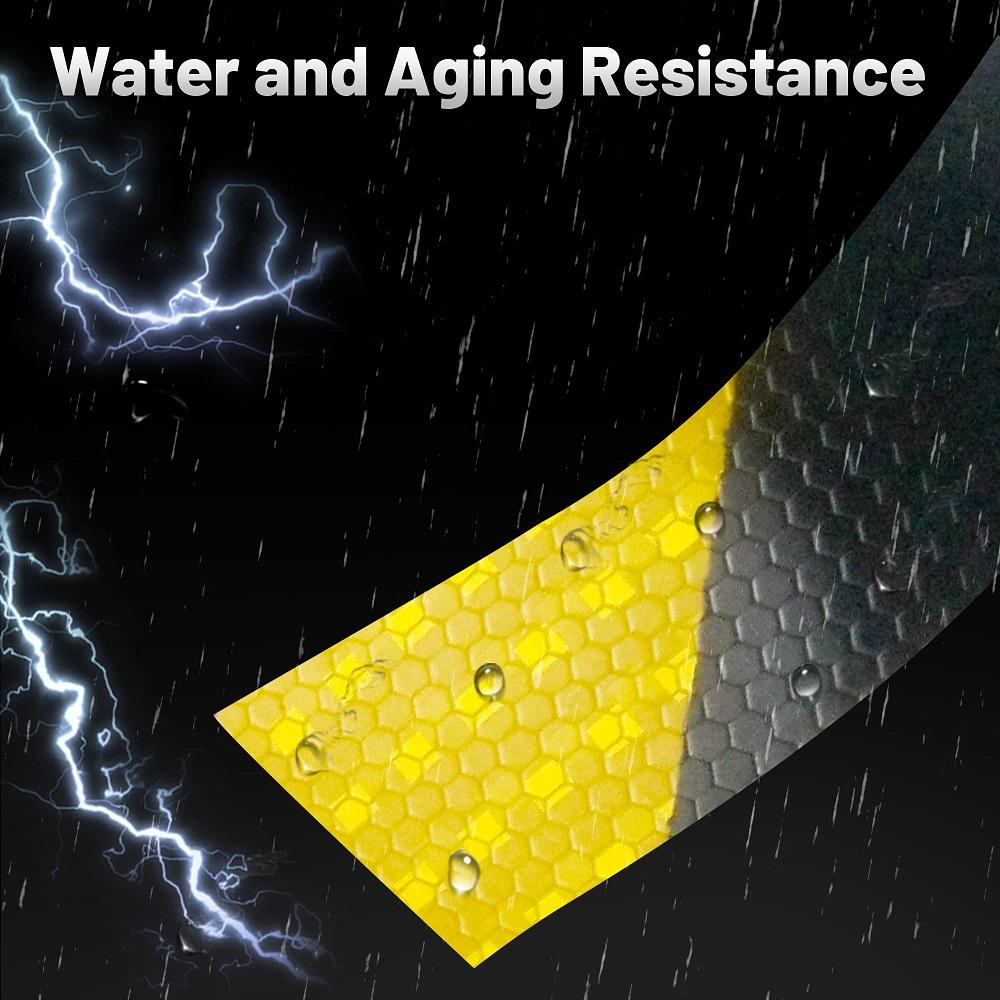 5СМ*10М Светоотражающая ПВХ Лента Высокой Видимости для Дорожного Движения Водонепроницаемая Безопасная Желтая и Черная Саржа Светоотражающие Полосы для Автомобиля Предупреждающая Лента