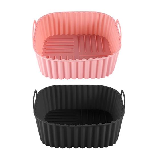 Силиконовая подкладка для аэрофритюрницы, пищевая, антипригарная, для корзин 4-7QT, термостойкая, многоразовая, квадратная, для выпечки, можно мыть в посудомоечной машине, кухонный аксессуар