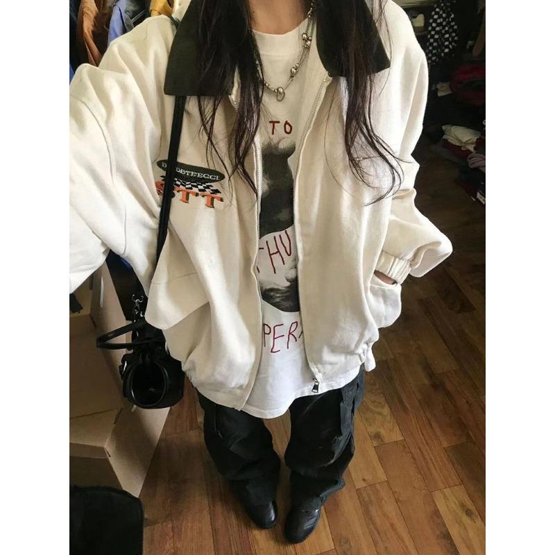Japanese Retro Coat for Women's Spring and Autumn 2023 New Style Design Niche All-matching Loose Couple Jacket Baseball Uniform