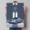 The BMW E90 M3 Metal Sign Cars Poster Coffee Bar Tinplate Sign for Garage Wall Art Decoration Home Decoration Accessories Retro