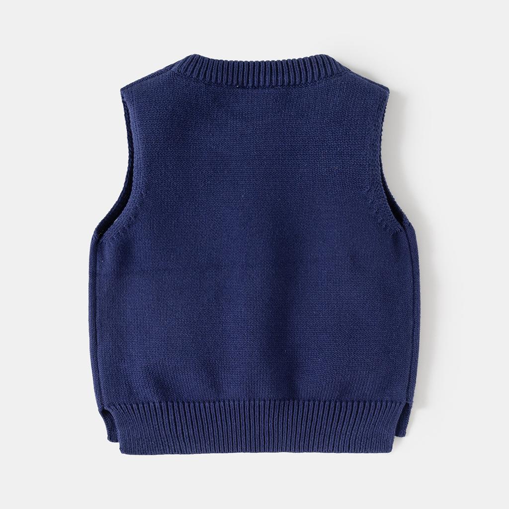 Boys Knit Sweater Vest Pullover Sleeveless Casual Spring Autumn Fashion Top Clothing for Toddler and Kids
