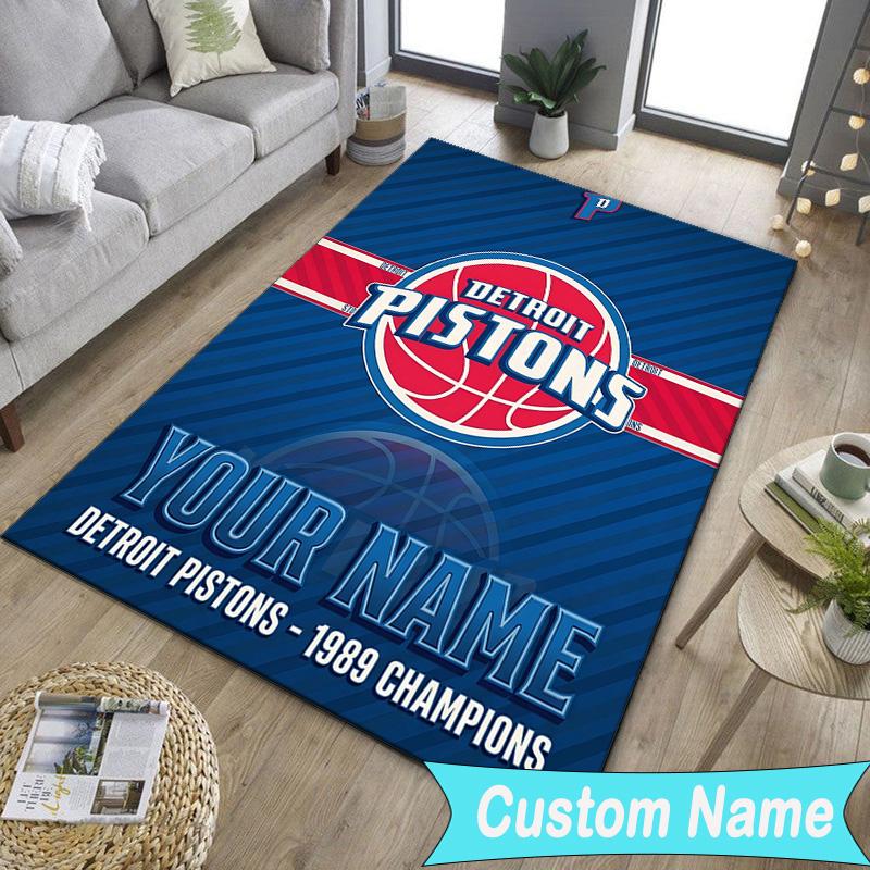 Custom NameDetroit Basketball Art Carpet, Indoor Rug, Chair Rug, Living Rooms, Doormat Made From Polyester Home Decor Birthday Christmas Gifts