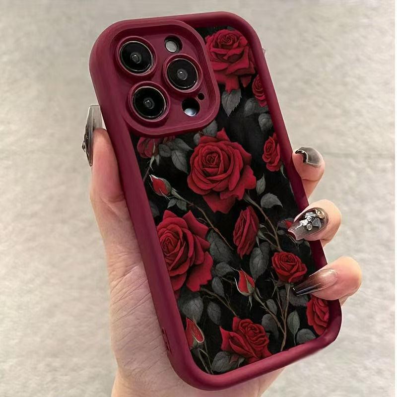 Чехол для iPhone 17/17ProMax/16/15/14Pro/13/12 с красной розой
