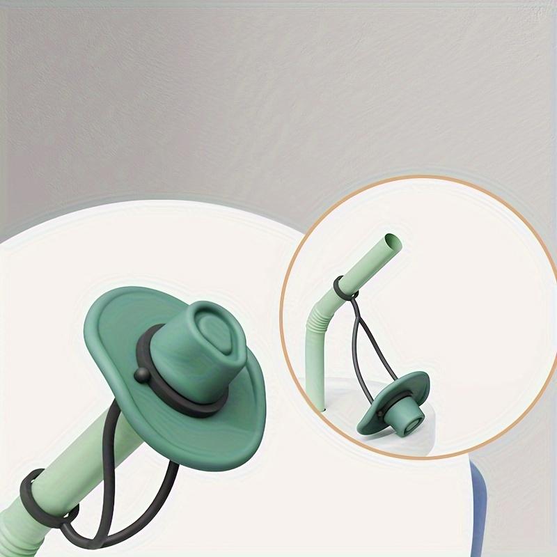 4 шт. Милые силиконовые колпачки для соломинок в виде ковбойской шляпы - Многоразовые, пищевые декоративные крышки для чашек и напитков, совместимые со соломинками 10 мм, идеально подходят для дома