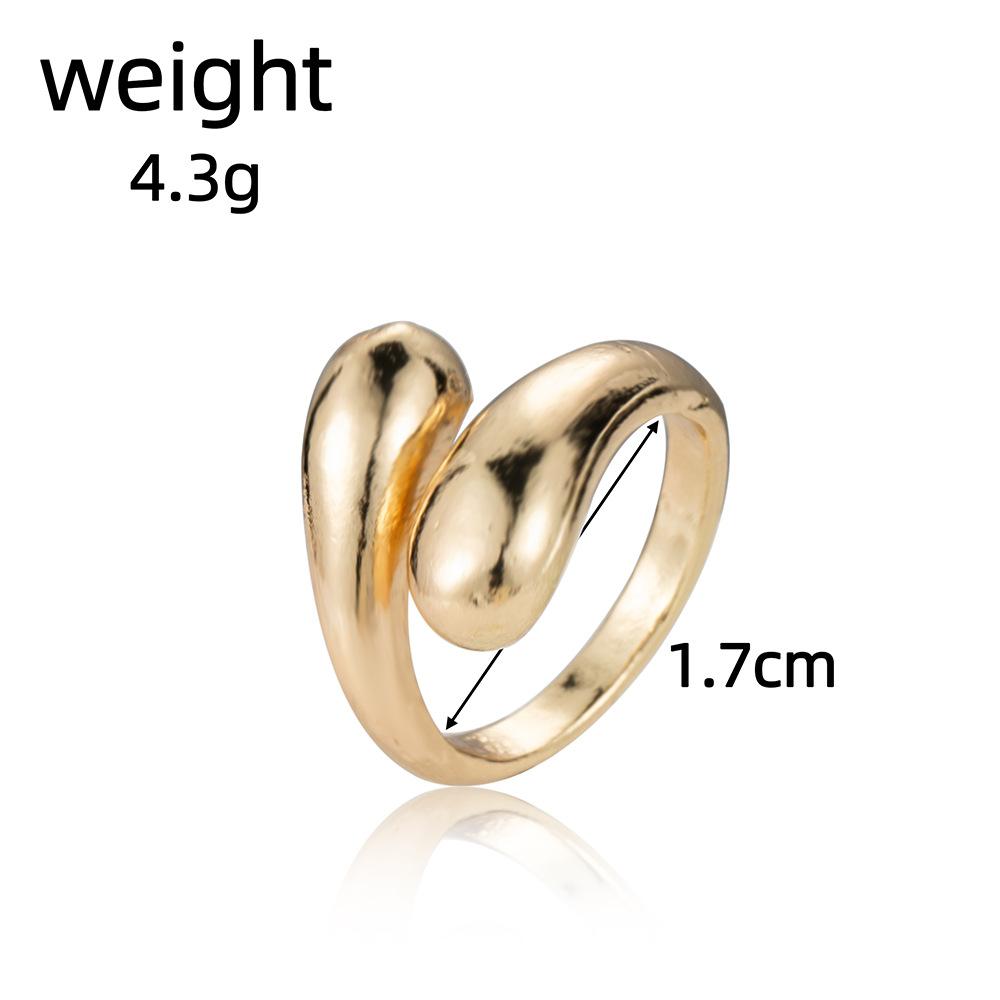 Water Drop Simple and Versatile Glossy Open Ring for Women