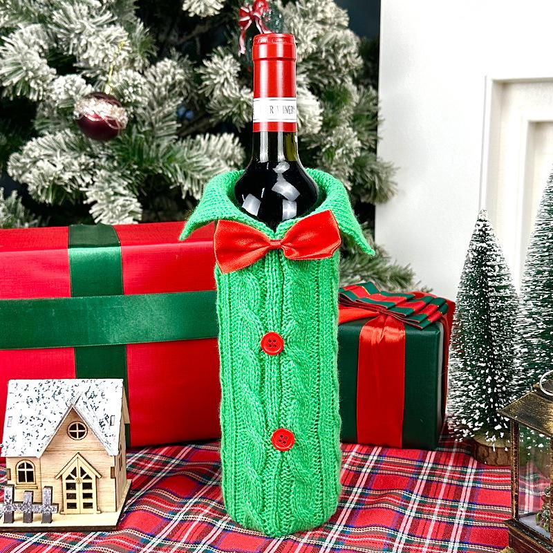 Nordic style wine bottle Christmas decorations, plush wine bottle bags, Christmas red wine set, restaurant party