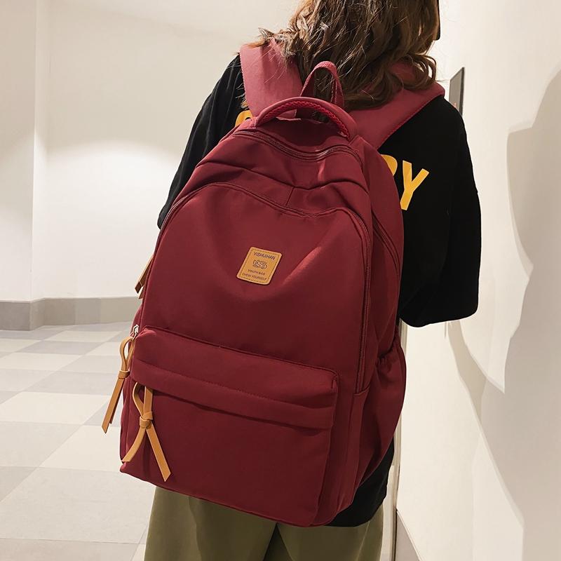 Школьный рюкзак, однотонный рюкзак для старшеклассников, студенческий кампус, рюкзак для женщин и мужчин
