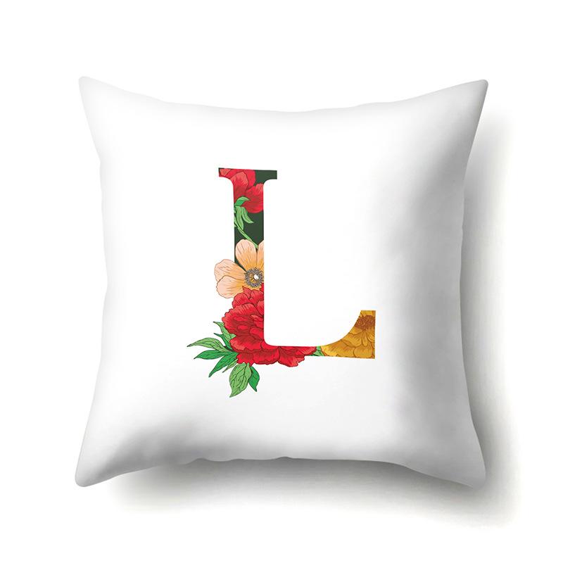 Полиэстеровая наволочка Акварельные цветы Принт для украшения автомобиля 26 английских букв Домашняя наволочка для подушки