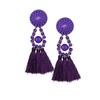 Punk Big Circle Hoop Long Tassel Earrings for Women Girls Steampunk Ear Clip Punk Style Earring Ear Ring
