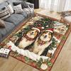 Christmas dog Home Sofa Decoration for Living Room & Bedroom, Non‑Slip Play Flannel Floor Mat for Game Room