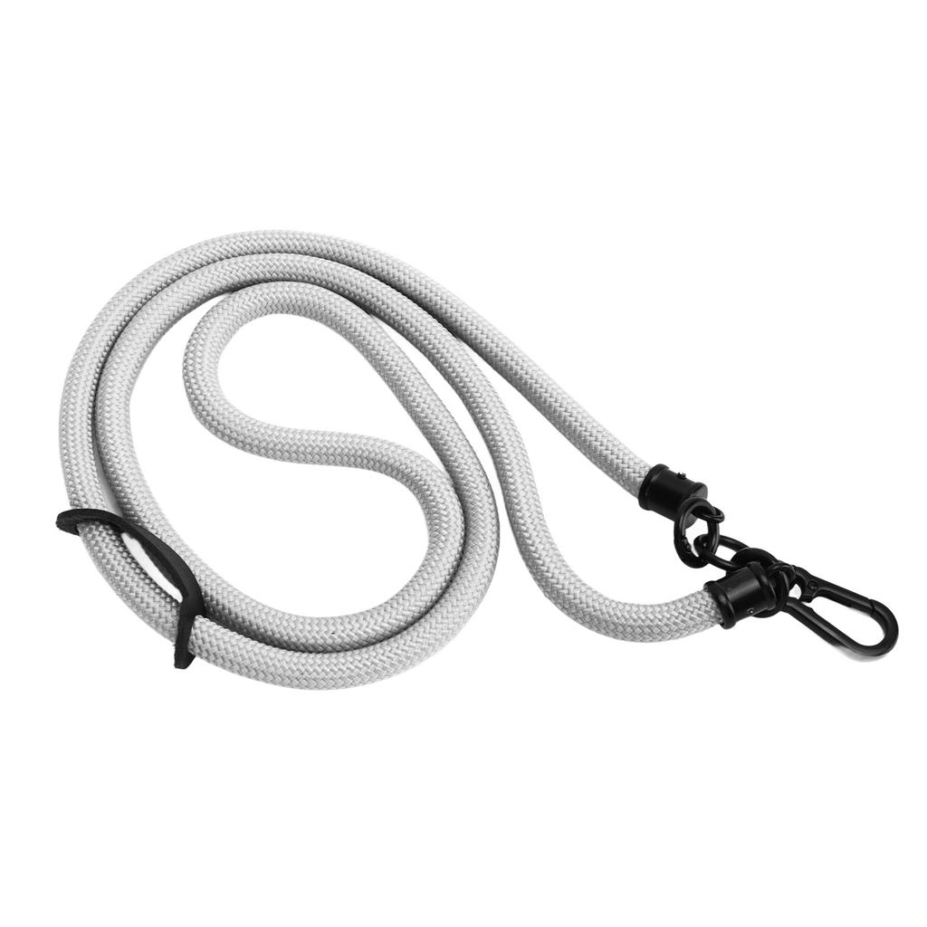 10MM Cell Phone Lanyard Metal Polyester Adjustable Shoulder Strap Around Neck Strap for Most Smartphones Grey