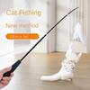 Cat Teaser Retractable 1.8m Fishing Teaser Pole Feather Bite Resistant Cat Toys with Bells
