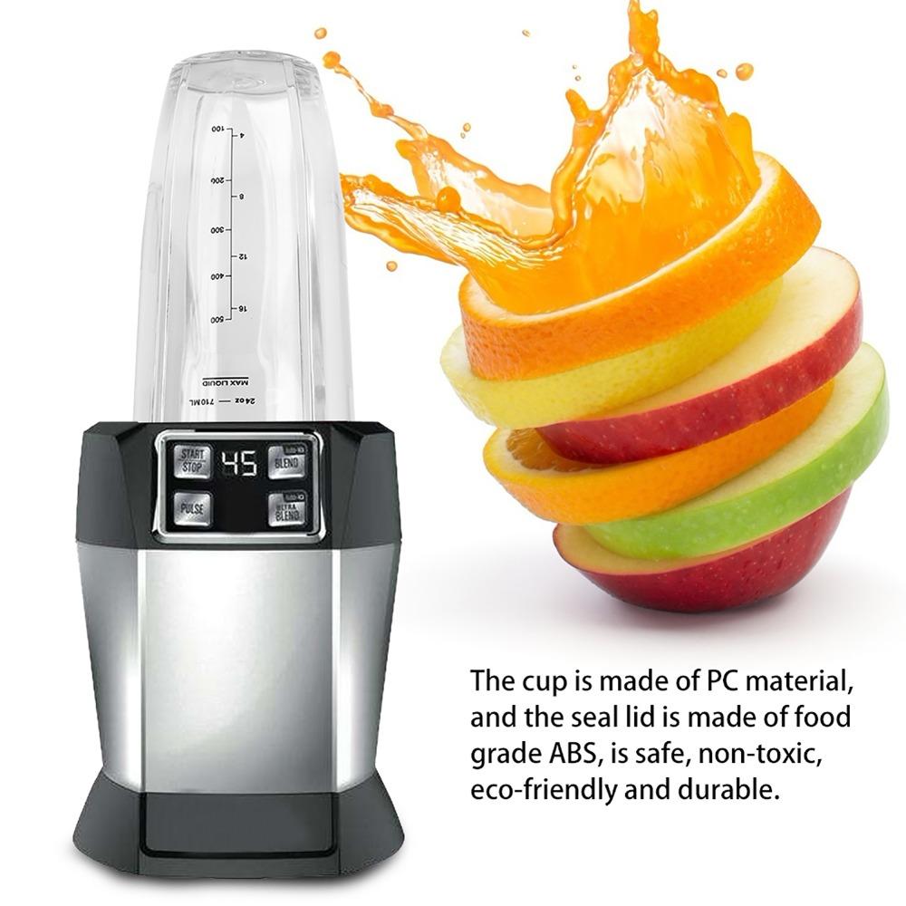 Transparent+Black Blender Cup Leak Proof Blender Tumbler for Ninja BL480BL482 Gym Use