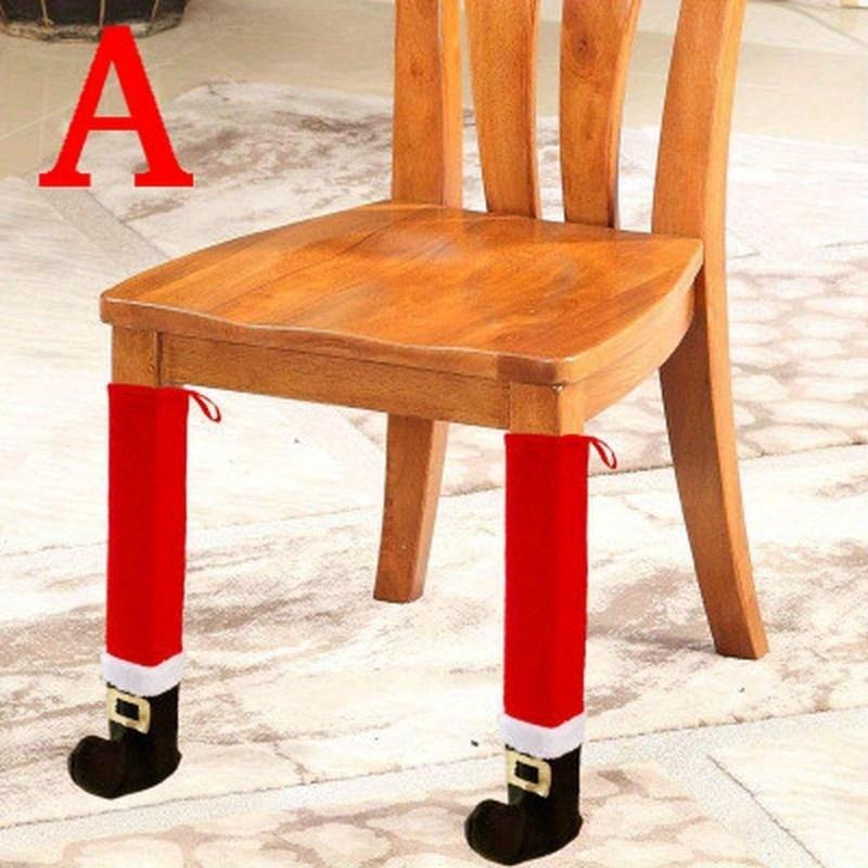 Table Leg Chair Foot Covers Santa Claus Christmas Decoration for Home Chair Table Cover Decor New Year Supplies