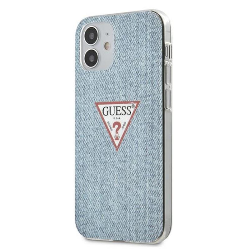 Guess Denim Triangle Lt - Etui Iphone 12 Mini (Niebieski)