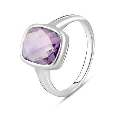 Серебряное кольцо с натуральным аметистом 4.288ct (2107385)