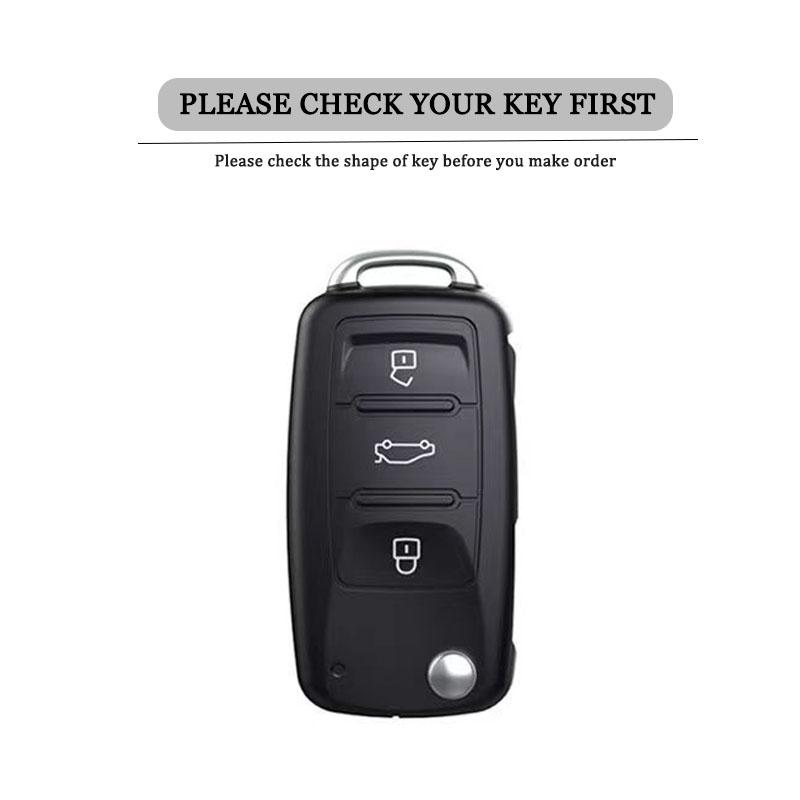 Leather Car Key Case Cover Shell for Volkswagen VW Polo Golf Passat Tiguan Beetle Caddy T5 Up Eos Skoda Octavia Seat Leon Altea