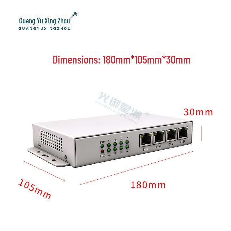 2-Channel Telephone & 4-Port Gigabit Ethernet Fiber Optic Multiplexer