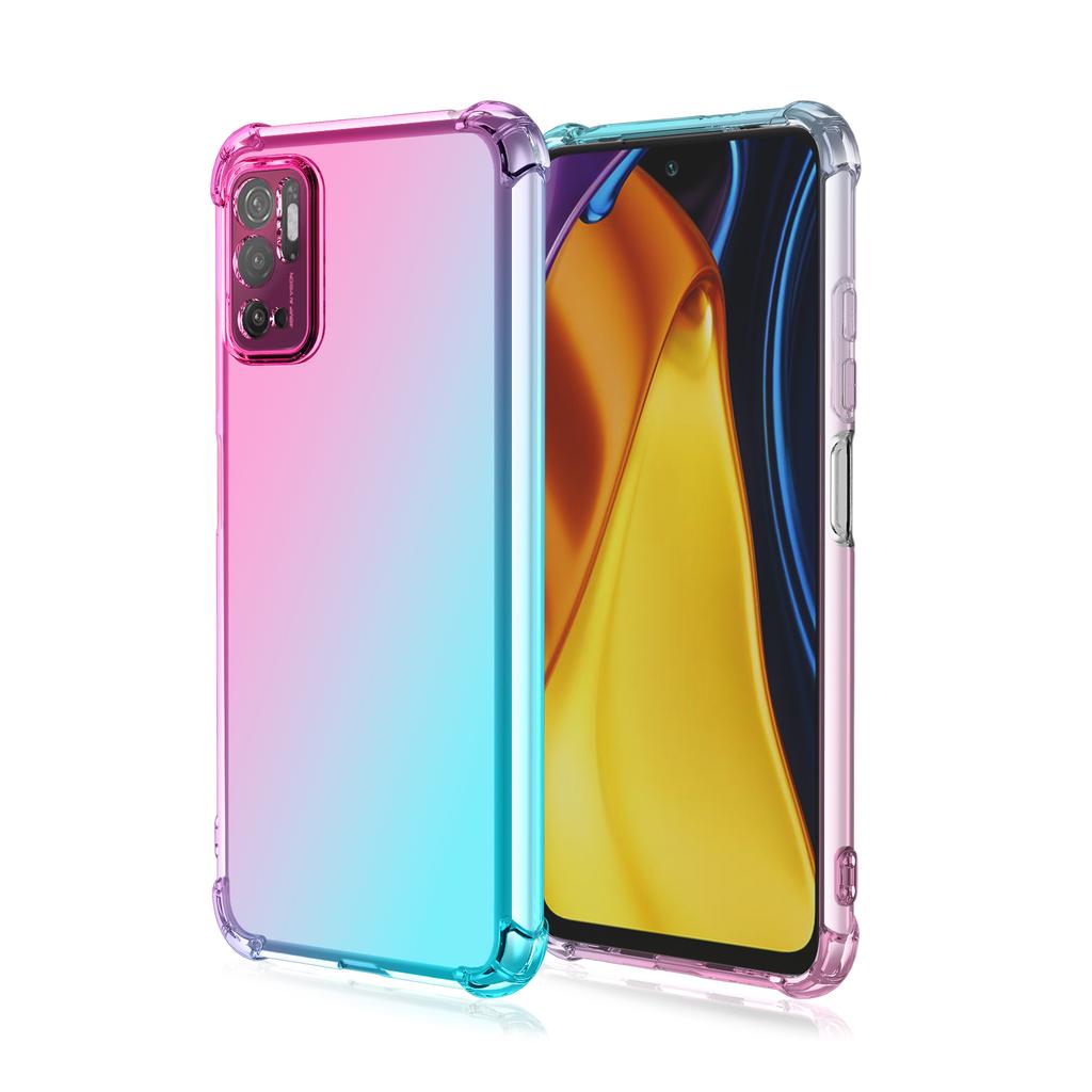 Clear Cute Gradient Phone Case Slim Anti Scratch Flexible TPU Cover Shockproof Protective Case for Xiaomi Redmi Note 10 11S 11T 12R 13 Pro Turbo 3