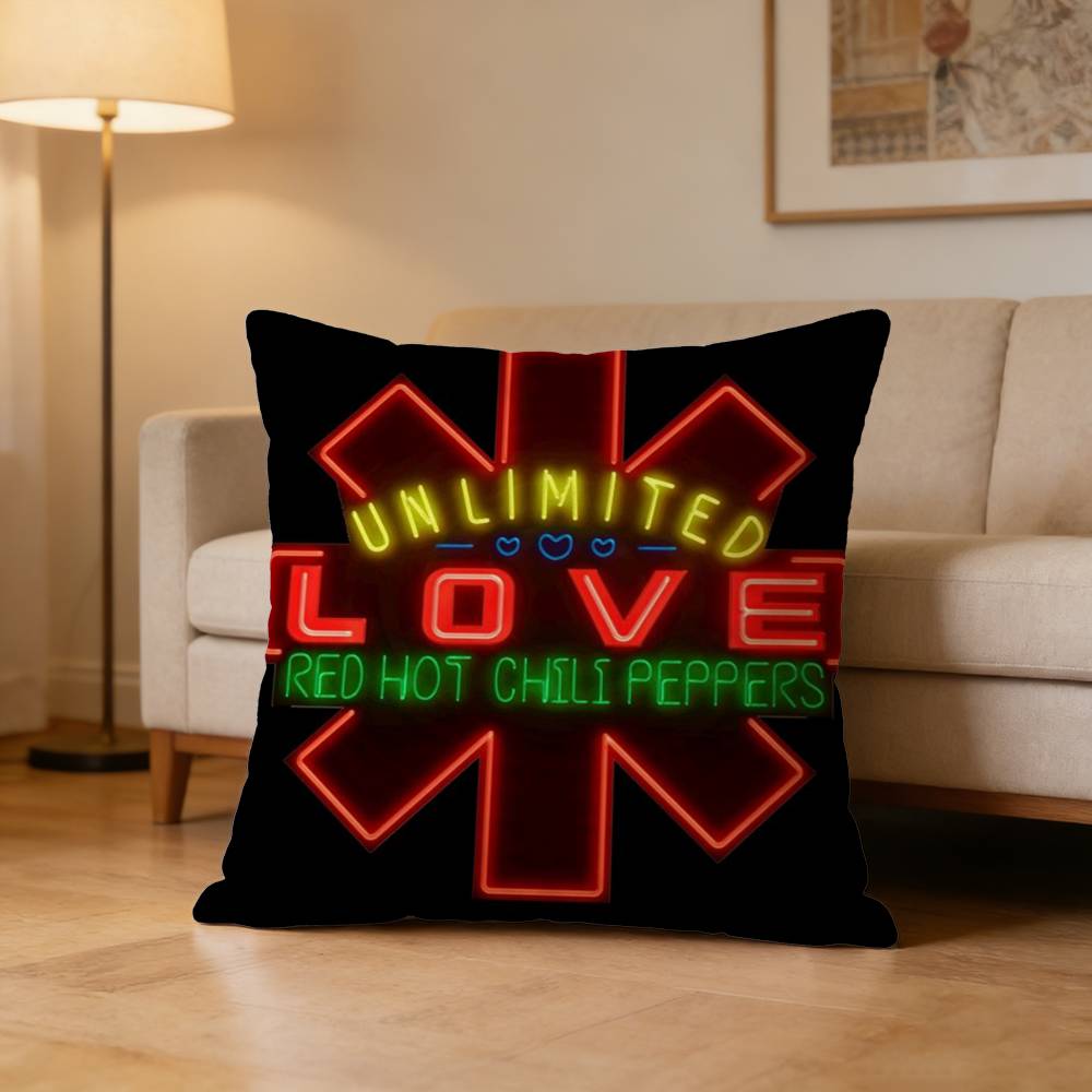 RRed Hot Chili Peppers Band Pillow Case Cushion Cover Throw Pillow Case For Car Sofa