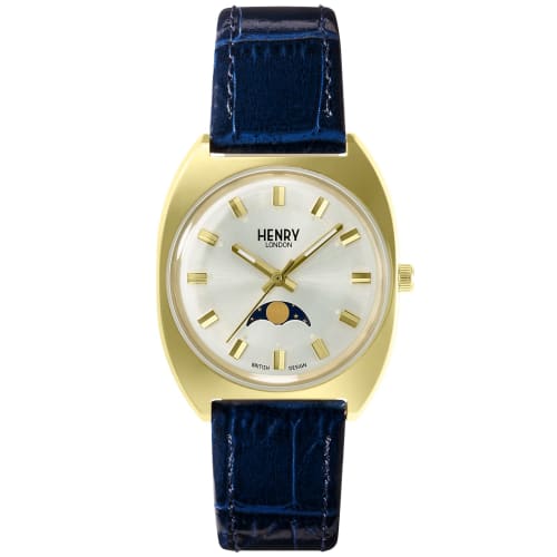 Henry London Watch, 32.5mm, Apple Leather, Silver Dial, Stainless Steel, Mineral Glass, Quartz Movement, White, HL33-LS-0446-AL, Official Warranty