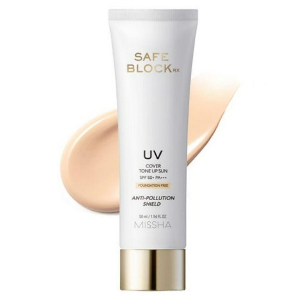 Missha Safe Block RX Cover Tone-Up Sun Cream SPF50+ PA++++ Brightening & Protective Sunscreen 50ml