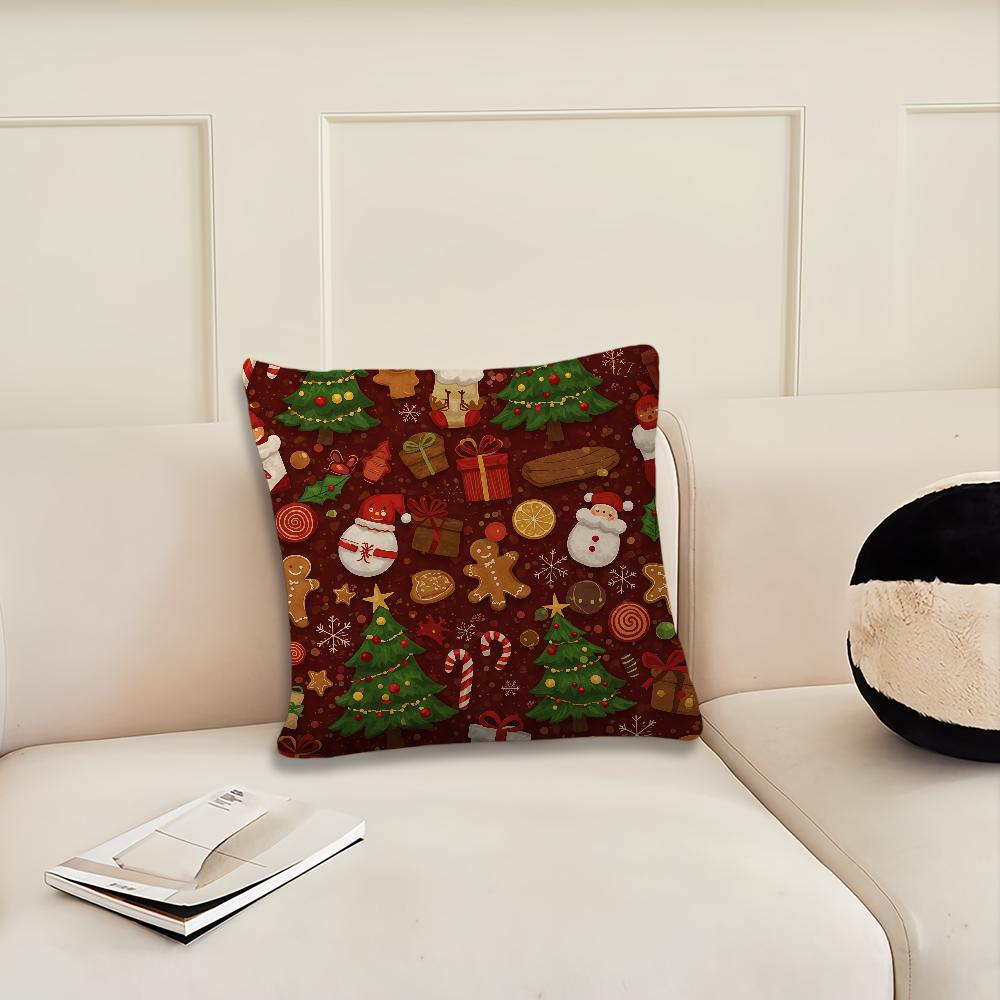 Christmas Cartoon Gingerbread Man cushion cover Pillow Cover Decoration Room Home Sofa living Office Car Nordic Simplicity