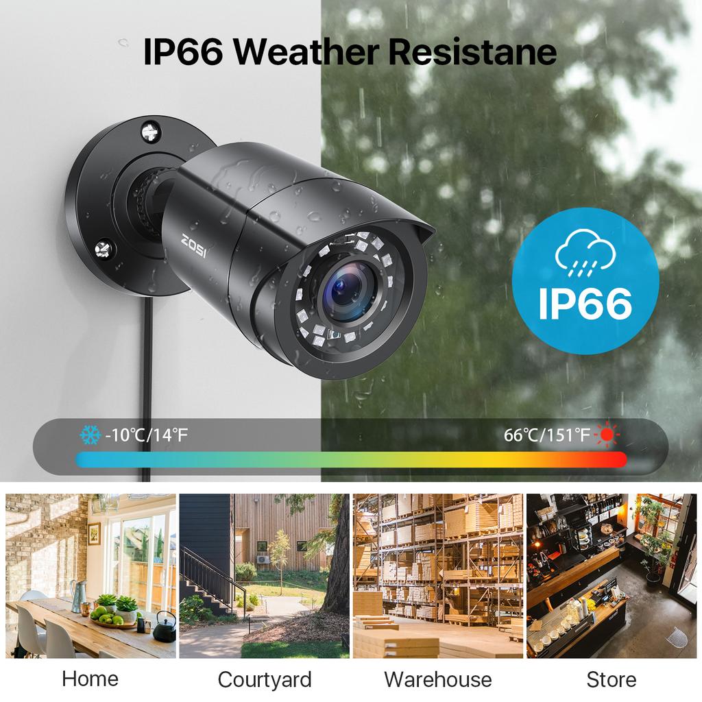 1080P 4 Pack HD TVI Security Cameras Outdoor Indoor Weatherproof Bullet Surveillance Camera for Analog CCTV DVR System EU PLUG