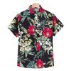 Hawaiian Beach Men's Short Sleeve Shirt with Plant Print Pattern Boy's Short Sleeve Lapel Casual Shirt Fashionable Tops