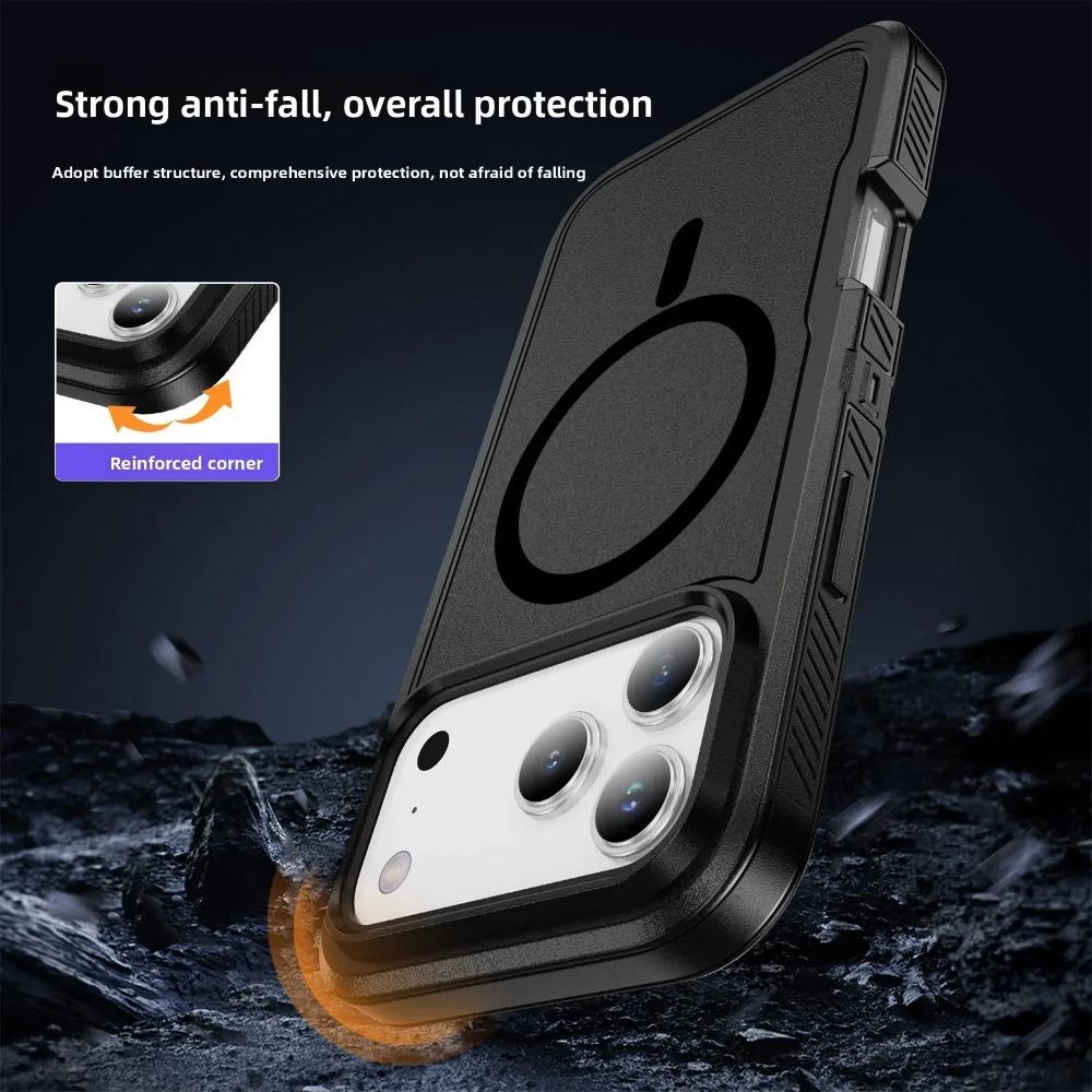 Защитный чехол OTT Armor военного класса с противоскользящим захватом для IPhone17 Pro Max Air 16 15 14 Plus 13 12 с защитой для зарядки MagSafe