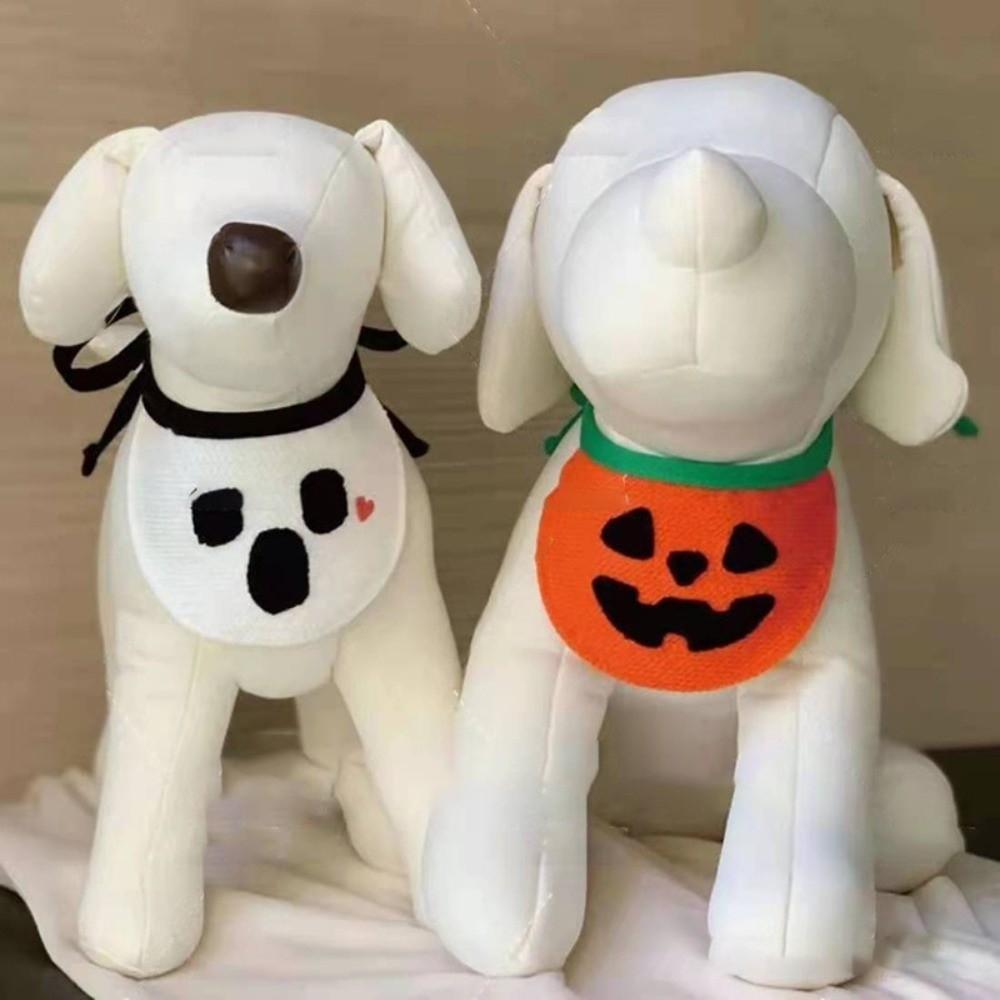Comfortable To Wear Pumpkin Dog Scarf Adjustable Kitty Saliva Towel Halloween Pet Bib  Cosplay