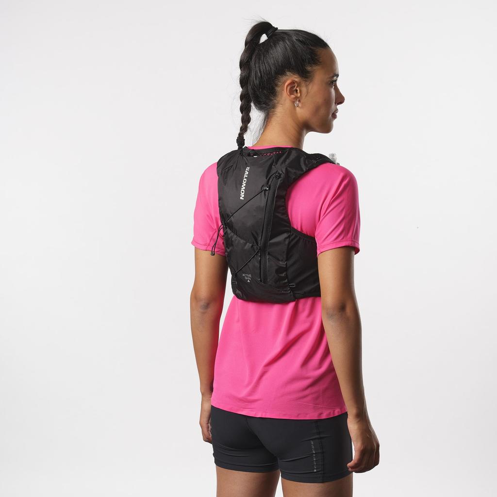 SALOMON Hydration Vest Rucksack Backpack ACT SKIN 4 NO FLASKS (Active Skin 4 No Flask) Unisex BLACK/METAL S