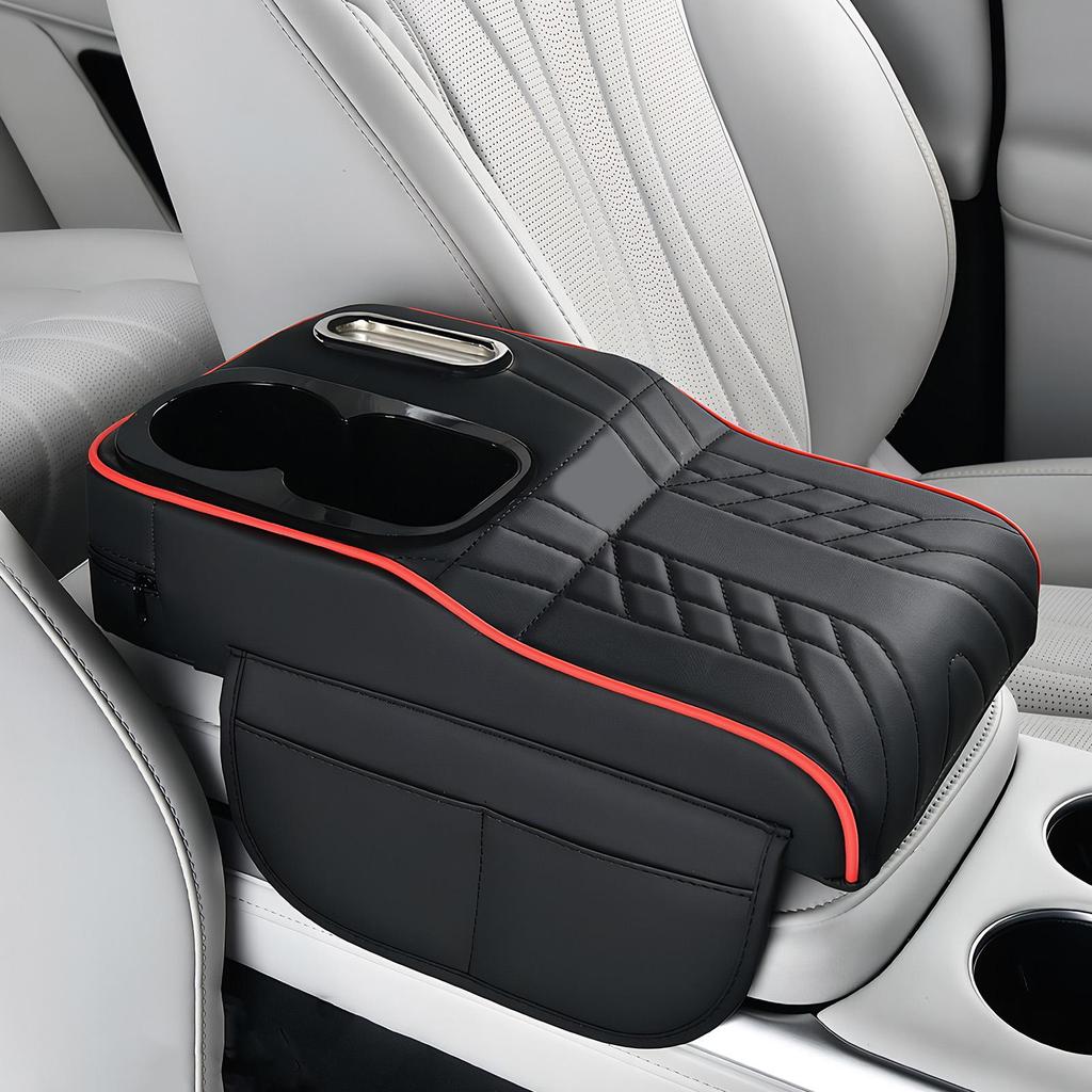 4 In 1 Car Armrest Box Height Pad Seat Middle Storage Multifunctional Tissue Box Water Cup Holder Storage Bag Armrest Pad
